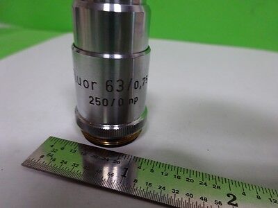 MICROSCOPE PART OBJECTIVE REICHERT AUSTRIA FLUOR 63X OPTICS AS IS BIN#72-61