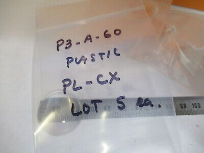 OPTICAL LOT 5 EA PLASTIC LENS PLANO CONVEX  OPTICS  AS PICTURED #P3-A-60