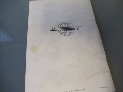 VINTAGE TECHNICAL MANUAL BOOK BRUEL KJAER 1960 MODEL 2111 AS PICTURED &BLI