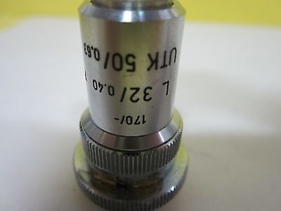 MICROSCOPE PART OBJECTIVE LEITZ GERMANY UTK L 32X WITHOUT IRIS OPTICS BIN#U1-40