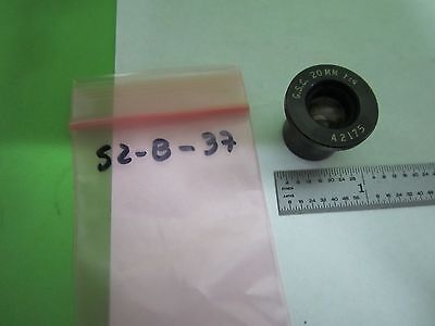 MICROSCOPE PART  LENS G.S.C. 20 mm A 2175 OPTICS #S2-B-37