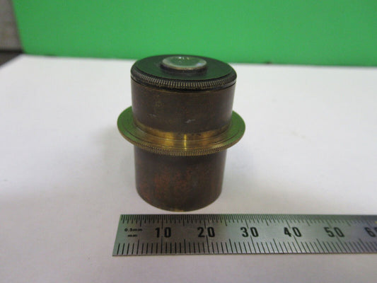 ANTIQUE BRASS HENRY CROUCH LONDON LENS MOUNTED MICROSCOPE PART AS PIC &G2-A-72