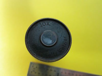 VINTAGE MICROSCOPE EYEPIECE  10X LEITZ GERMANY OPTICS BIN#28-96