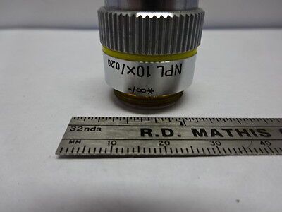 MICROSCOPE PART OBJECTIVE LEITZ GERMANY NPL 10X INFINITY OPTICS AS IS #84-24