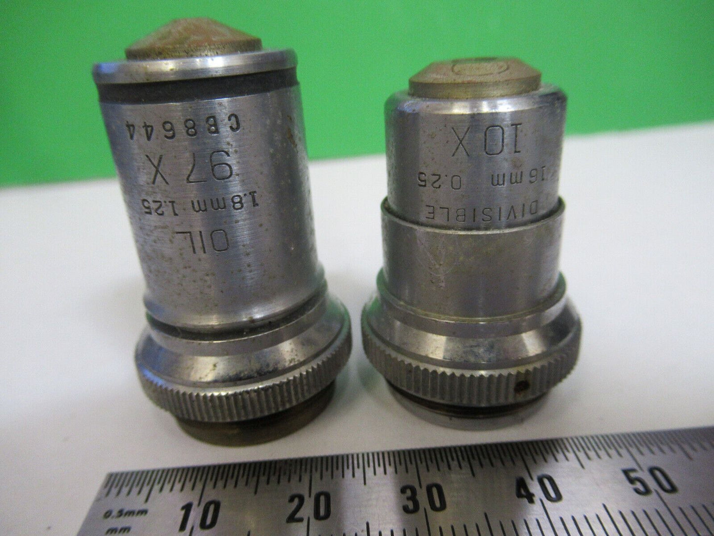 FOR PARTS PAIR OF OBJECTIVE BAUSCH LOMB MICROSCOPE PART AS PICTURED R6-A-33