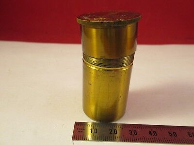 ANTIQUE BRASS EMPTY OBJECTIVE CAN LEMADERLEY FRANCE MICROSCOPE PART #66-A-45