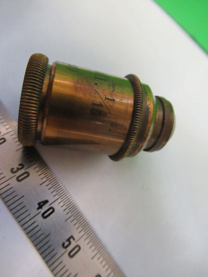 ANTIQUE BRASS REICHERT AUSTRIA OBJECTIVE RARE MICROSCOPE PART AS PICTURED 5-B-13