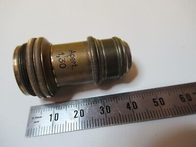 ANTIQUE OBJECTIVE BRASS LEITZ 1/12 OPTICS MICROSCOPE PART AS PICTURED &14-C-23