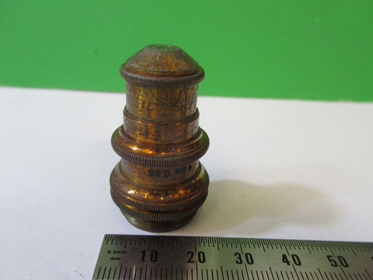 ANTIQUE BRASS BAUSCH LOMB  OBJECTIVE LENS MICROSCOPE PART AS PICTURED #22-A-56