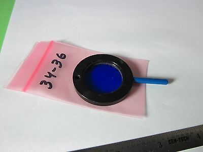 MICROSCOPE PART OPTICAL BLUE FILTER OPTICS AS IS BIN#34-36