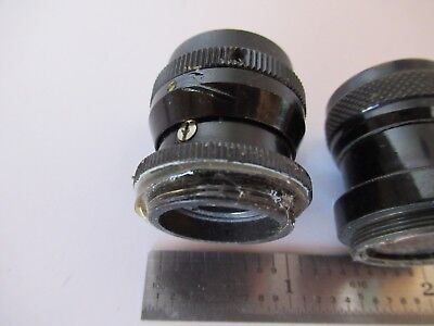 FOR PARTS LOT 2 EA ANTIQUE RARE EYEPIECES OCULAR MICROSCOPE PART OPTICS #60-A-09