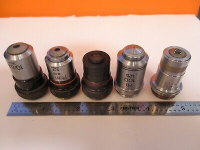 LOT 5 EA OBJECTIVE LENSES OPTICS MICROSCOPE PART AS PICTURED &17-FT-87