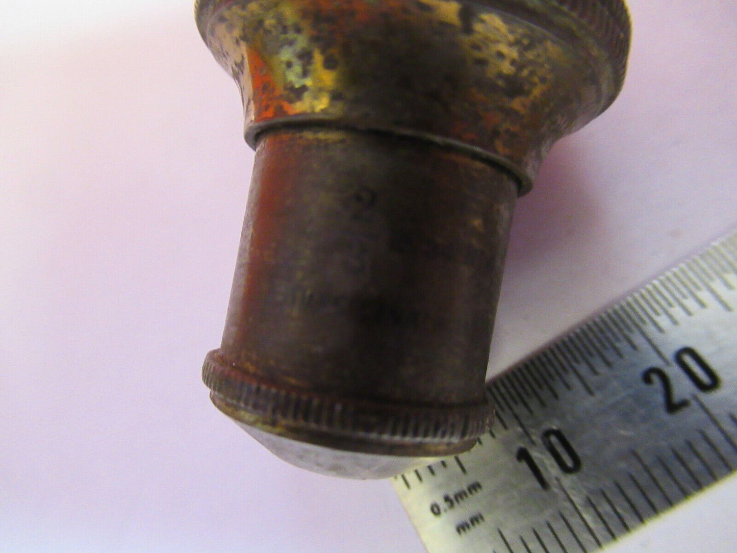 ANTIQUE  BRASS BAUSCH LOMB OBJECTIVE 2/3 MICROSCOPE PART AS PICTURED G4-A-113