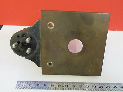 ANTIQUE BRASS BAUSCH LOMB STAGE TABLE MICROSCOPE PART AS PICTURED F6-B-108