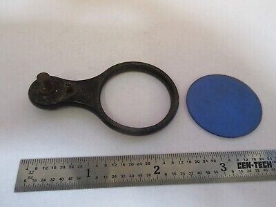 ANTIQUE BRASS FILTER BLUE HOLDER VINTAGE MICROSCOPE PART AS PICTURED &7B-B-75