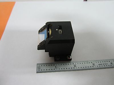 OPTICAL MICROSCOPE LEITZ BRASS MOUNTED LENS + BEAM SPLITTER OPTICS BIN#J6-04