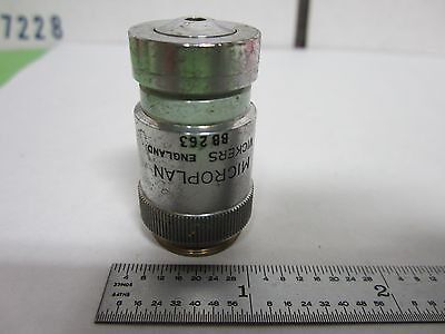 MICROSCOPE OBJECTIVE VICKERS ENGLAND 10X OPTICS BIN#R6-21