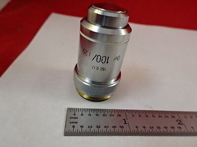 MICROSCOPE PART WILL WETZLAR GERMANY OBJECTIVE LENS 100X OPTICS AS IS B#D2-B-16