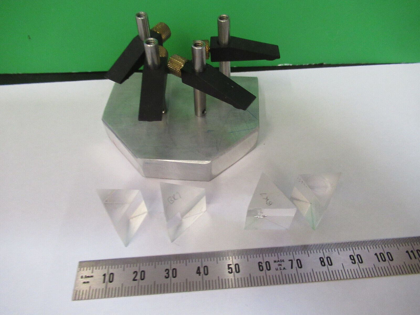 OPTICAL ASSEMBLY OF PRISM LASER OPTICS some chips on glass AS PICTURED &R6-A-78