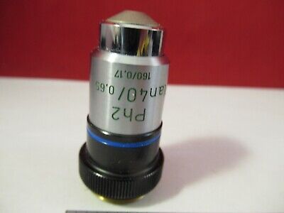 CARL ZEISS GERMANY OBJECTIVE PLAN PH2 40X /160 MICROSCOPE PART AS PIC #13-38