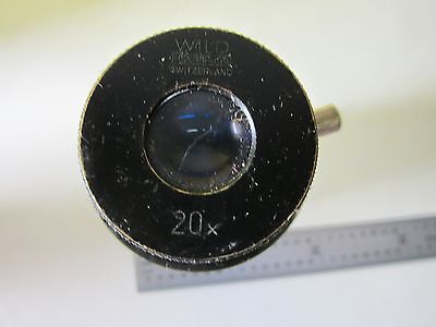 MICROSCOPE PART EYEPIECE WILD HEERBRUGG SWISS 20X OPTICS AS IS  BIN#31-B-06