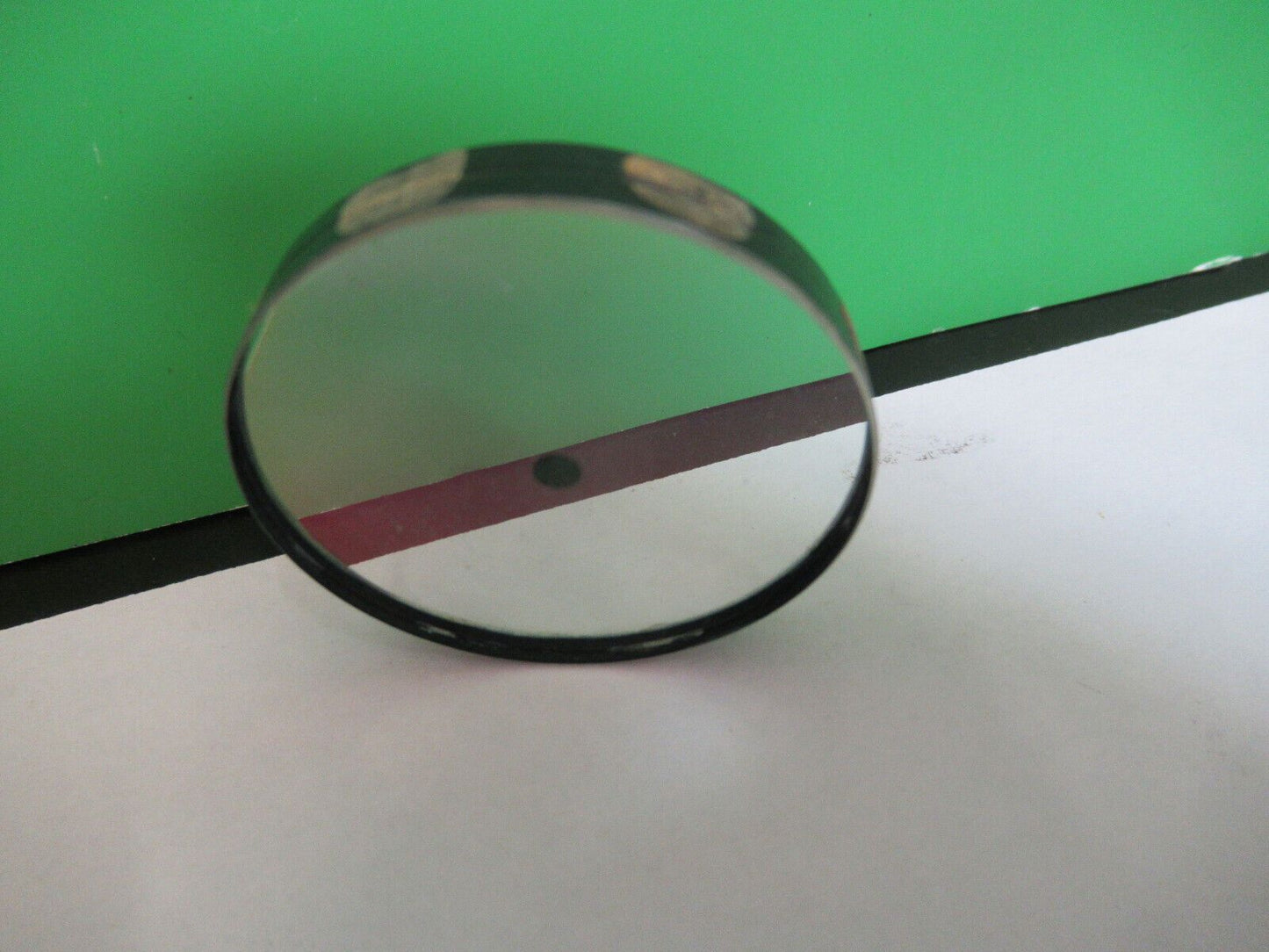 OPTICAL COATED LENS hole in center MIL SPEC OPTICS AS PICTURED #W9-A-06