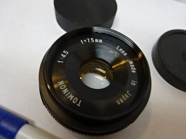 OPTICAL LENS TOMINON JAPAN F=75mm 1:4.5 POLAROID OPTICS AS IS #82-16