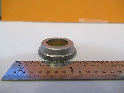 MOUNTED GLASS GREEN FILTER MICROSCOPE PART OPTICS AS IS &3K-A-01