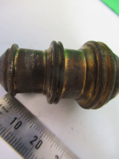 ANTIQUE BAUSCH LOMB BRASS OBJECTIVE 4mm MICROSCOPE PART AS PICTURED #R9-B-17