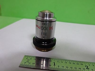 MICROSCOPE PART OBJECTIVE NIKON M100 PLAN JAPAN  OPTICS AS IS BIN#Y5-K-04