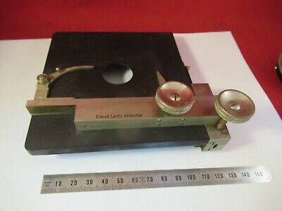 ANTIQUE ERNST LEITZ GERMANY BRASS TABLE STAGE MICROSCOPE PART OPTICS &9-A-82