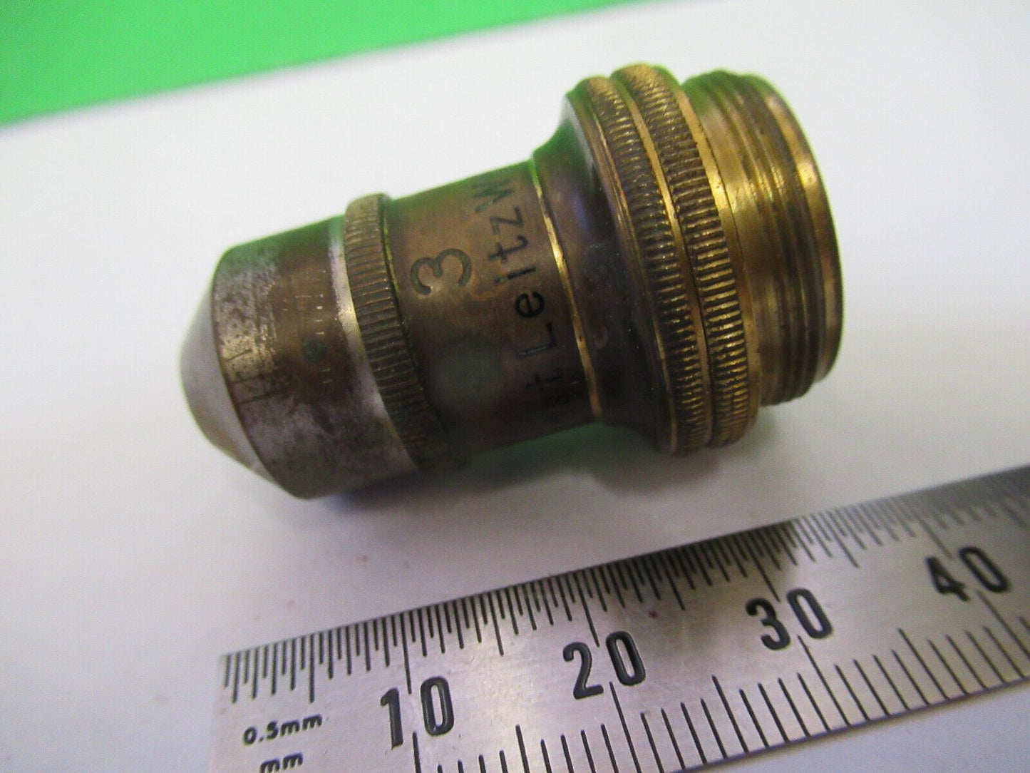 LEITZ WETZLAR GERMANY OBJECTIVE "3" ANTIQUE MICROSCOPE PART AS PICTURED #R1-A-74