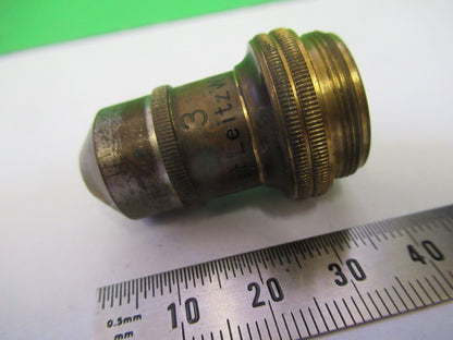 LEITZ WETZLAR GERMANY OBJECTIVE "3" ANTIQUE MICROSCOPE PART AS PICTURED #R1-A-74