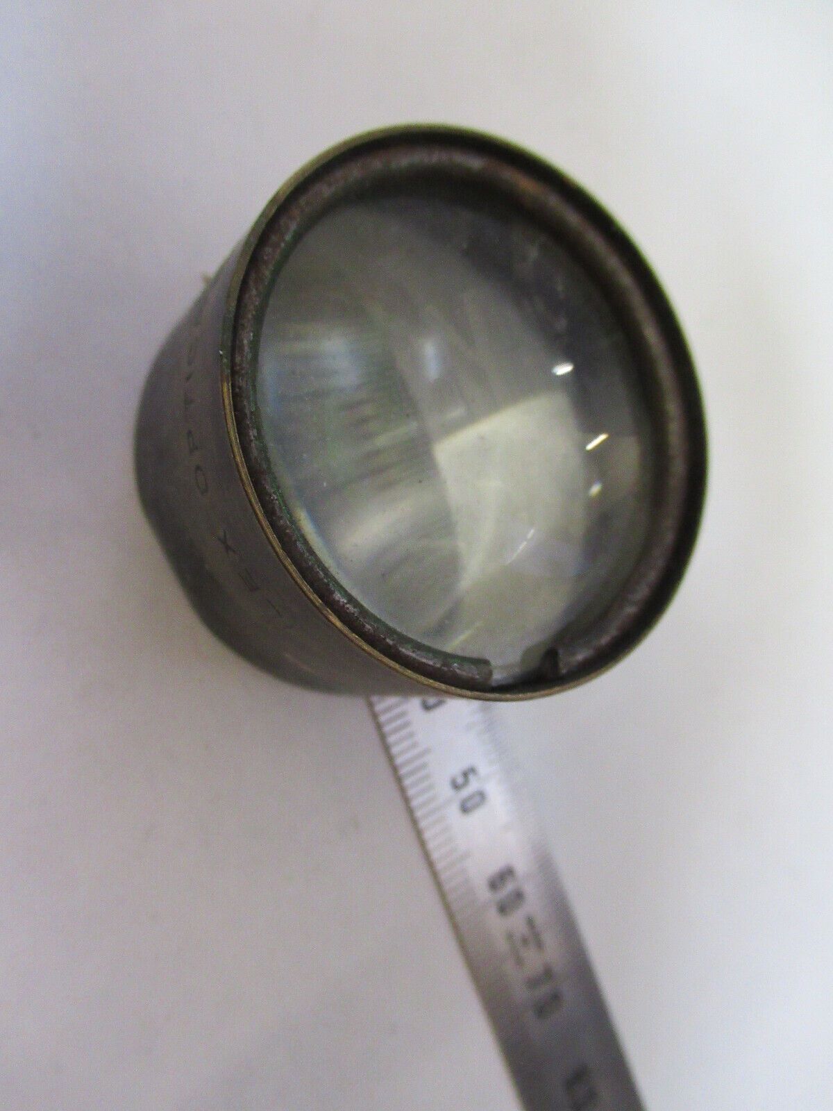 ANTIQUE BRASS MOUNTED LENS for ILEX MICROSCOPE PART AS PICTURED R6-A-42