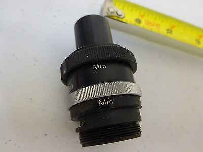 MICROSCOPE PART ILLUMINATOR LENS + IRIS OPTICS AS IS BIN#P4-B-43