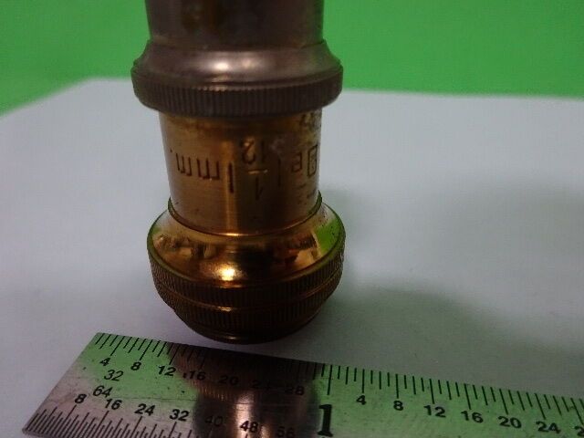 MICROSCOPE PART OBJECTIVE 1/12 ANTIQUE SEIBERT GERMANY OPTICS AS IS #AQ-A-07