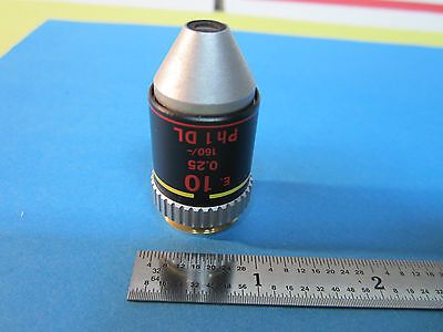 OPTICAL MICROSCOPE OBJECTIVE NIKON JAPAN 10X DL PH1 NICE OPTICS BIN#A8-11