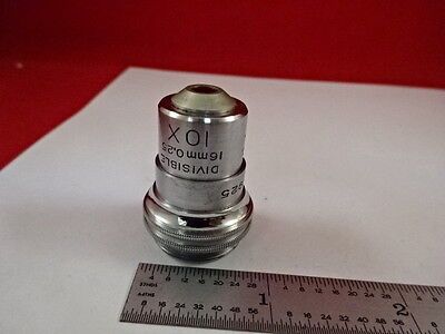 VINTAGE BAUSCH LOMB DIVISIBLE 10X OBJECTIVE MICROSCOPE OPTICS AS IS &33-A-05