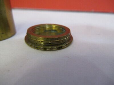 ANTIQUE BRASS EMPTY OBJECTIVE CANISTER MICROSCOPE LONDON AS PICTURED &87-FT-45