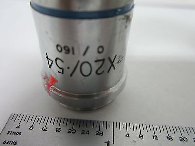 OPTICAL MICROSCOPE BECK ENGLAND OBJECTIVE 20X OPTICS BIN#L3-31