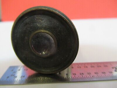 ANTIQUE ERNST LEITZ  "3" EYEPIECE MICROSCOPE PART OPTICS AS PICTURED #B1-A-50