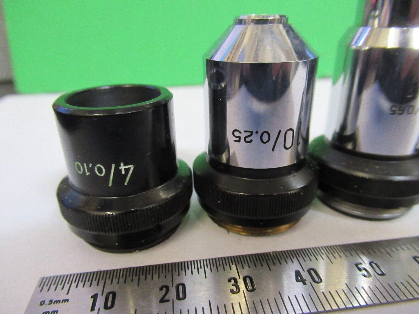 LOT OBJECTIVES WILD HEERBRUGG SWISS MICROSCOPE PART AS PICTURED Q7-B-16