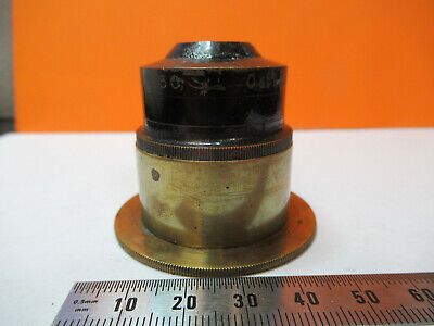 ANTIQUE ZEISS BRASS CONDENSER OPTICS MICROSCOPE PART AS PICTURED &P9-A-106