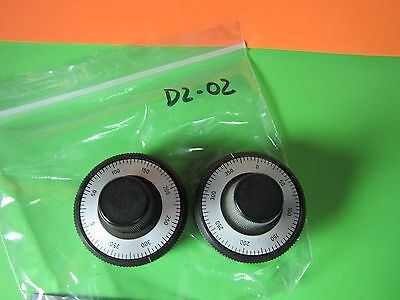 LOT 2 EA OPTICAL MICROSCOPE PART KNOBS ZEISS GERMANY OPTICS BIN#D2-02