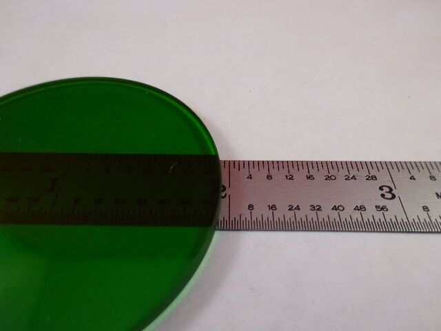 GREEN GLASS FILTER ROUND OPTICS MICROSCOPE PART AS IS #Z4-A-03