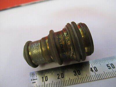 ANTIQUE BRASS BAUSCH LOMB 4mm objective MICROSCOPE PART AS PICTURED  &B3-B-16