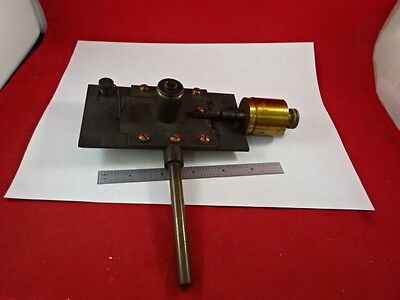 ANTIQUE BRASS MICROSCOPE PART LENS MICROMETER  OPTICS  #L9-B12