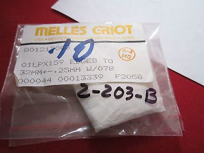 OPTICAL CONVEX LENS MELLES GRIOT LASER OPTICS BIN#1-203-B