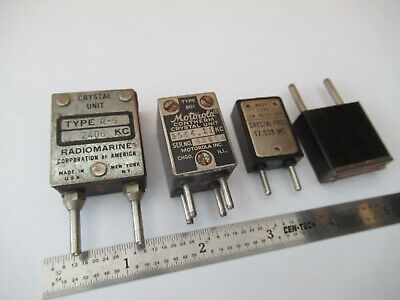 LOT ANTIQUE QUARTZ CRYSTAL MOTOROLA NAVY PIEZO FREQUENCY AS PICTURED &F2-A-206