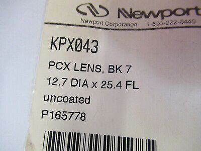 OPTICAL NEWPORT PCX CONVEX LENS BK7 GLASS OPTICS AS PICTURED #B1-A-17